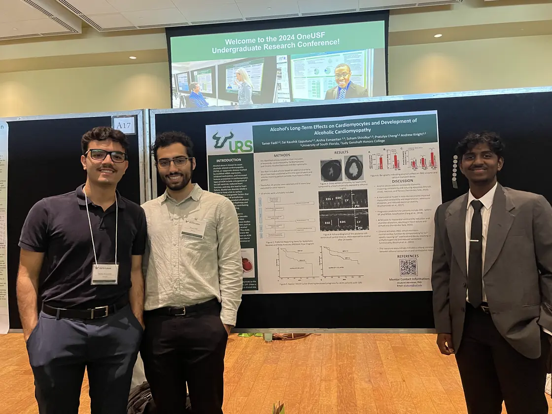 With my co-presenters at the 2024 OneUSF Undergraduate Research Conference